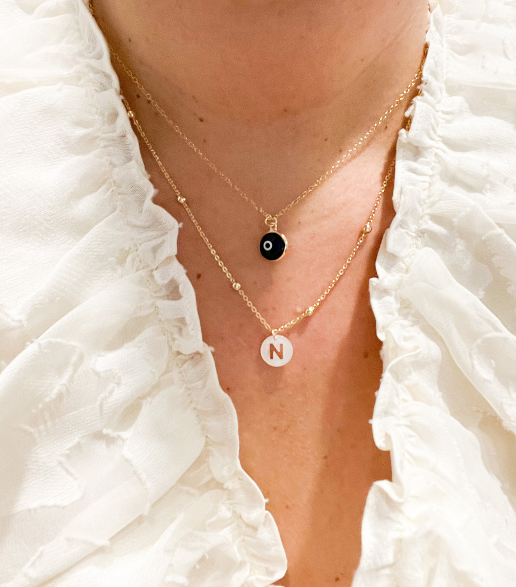 Initial Necklace Satellite Chain N & K Designs