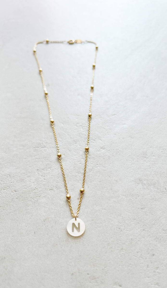 Initial Necklace Satellite Chain N & K Designs