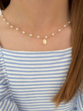 Load image into Gallery viewer, Oval Miraculous Mary Medal Necklace- Little Girls
