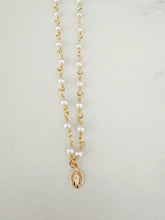 Load image into Gallery viewer, Oval Miraculous Mary Medal Necklace- Little Girls
