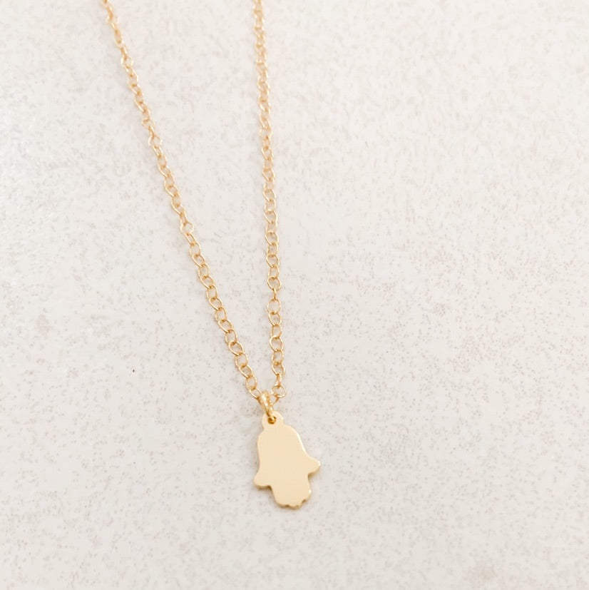 Tiny Gold Hamsa Necklace
