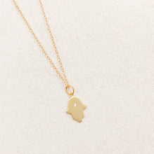 Load image into Gallery viewer, Gold CZ Hamsa Necklace
