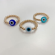 Load image into Gallery viewer, Evil Eye Gold Ring
