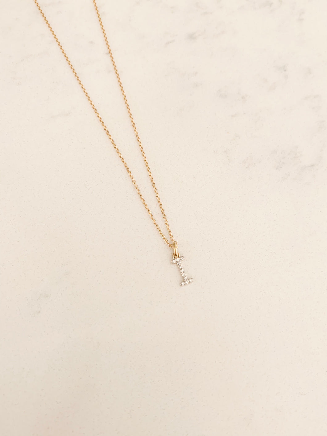 14KT. Diamond Initial Necklace