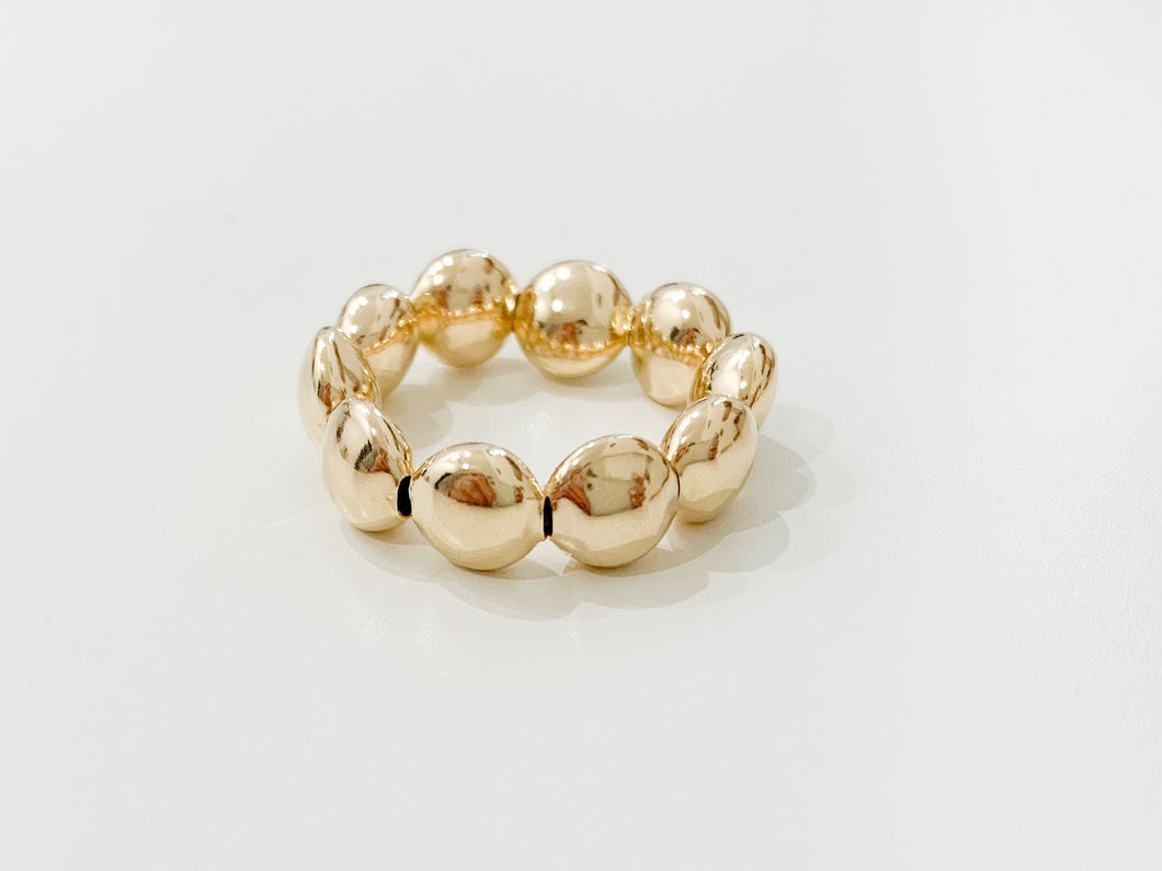 Round Gold Beaded Ring