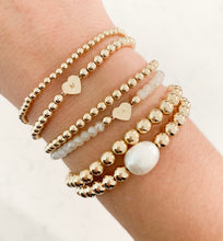 Load image into Gallery viewer, Initial Heart Bracelet- Gold Beads

