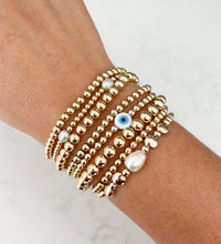 Load image into Gallery viewer, Gold Beaded Bracelet- 6mm
