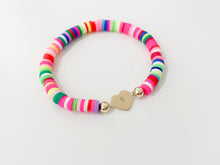 Load image into Gallery viewer, Colorful Initial Heart Bracelet- Little Girls
