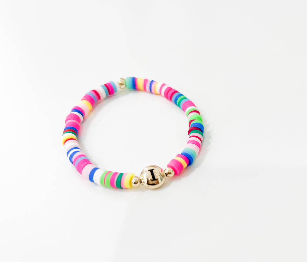 Colorful Initial Bead Bracelet- Little Girls