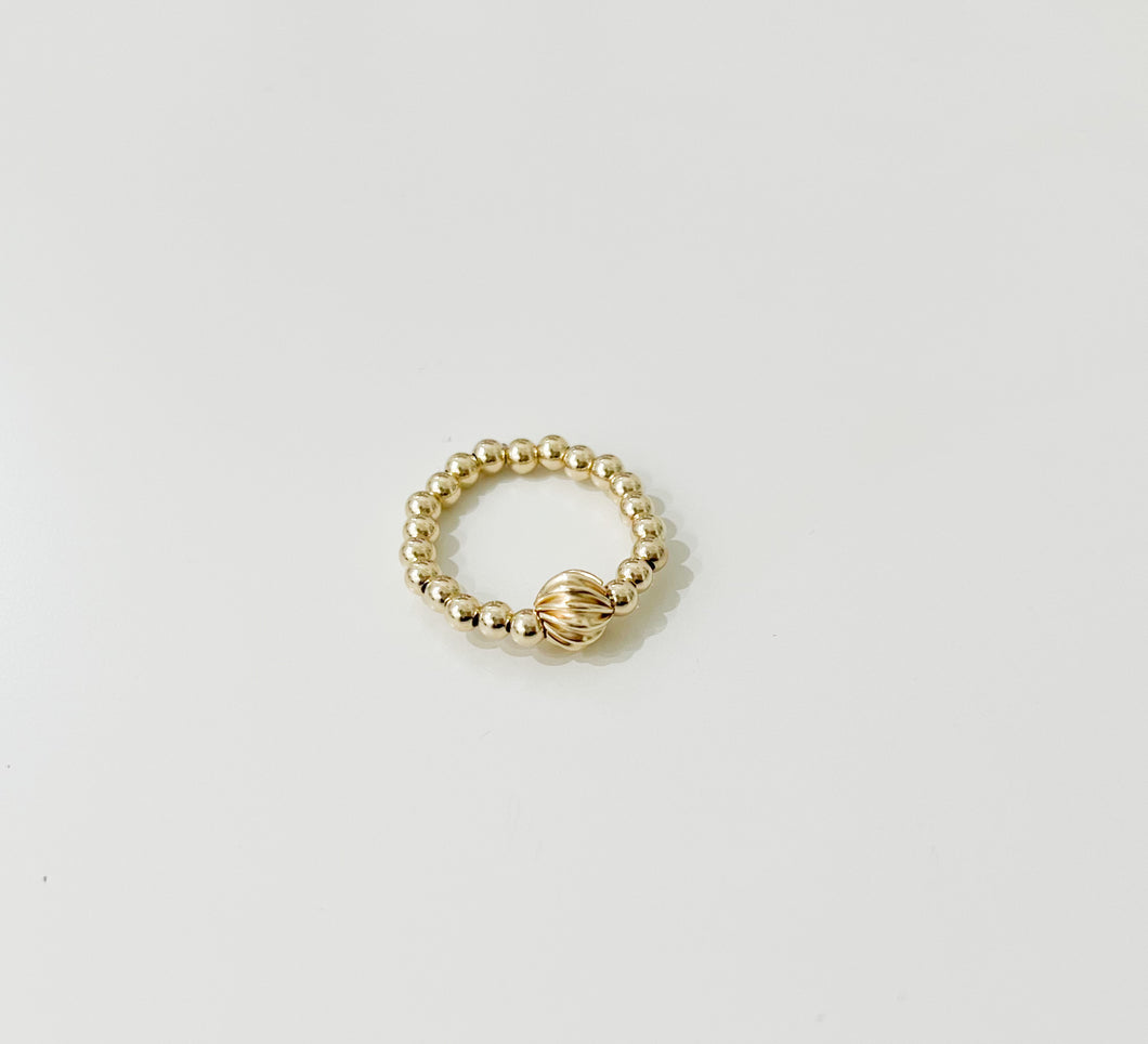 Twisted Gold Ball Ring